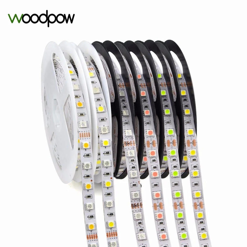 Woodpow 5 м 5050 SMD Светодиодная лента высокой яркости 60leds/M DC 12В Ice Blue RGB RGBW