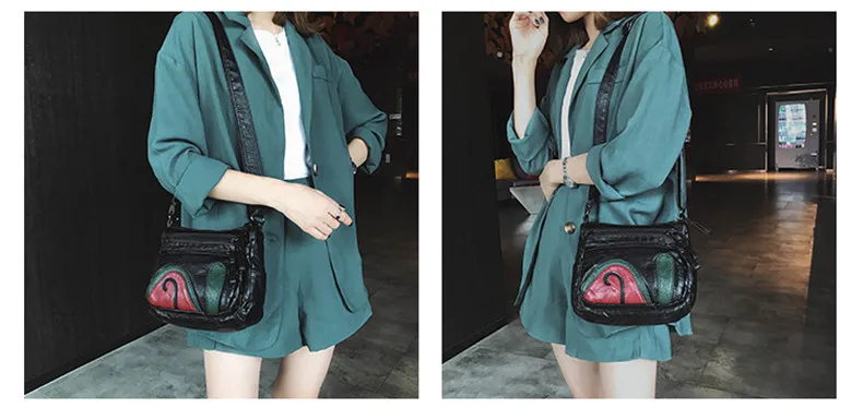 High Quality Mini Black Bag Women Very Soft Washed PU Leather Female Purses and Handbag Lady Small Messenger Bag for