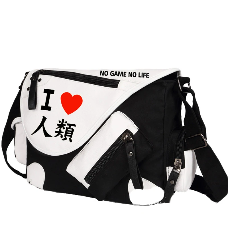 Холщовая Сумка через плечо с принтом Я люблю человека и надписью No Game Life для