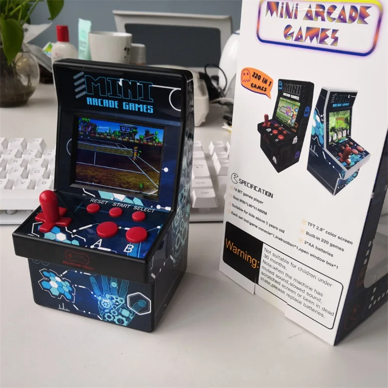 220 В 1 мини аркадная игровая консоль Ретро портативная с 16 битными играми 2 8 дюйма