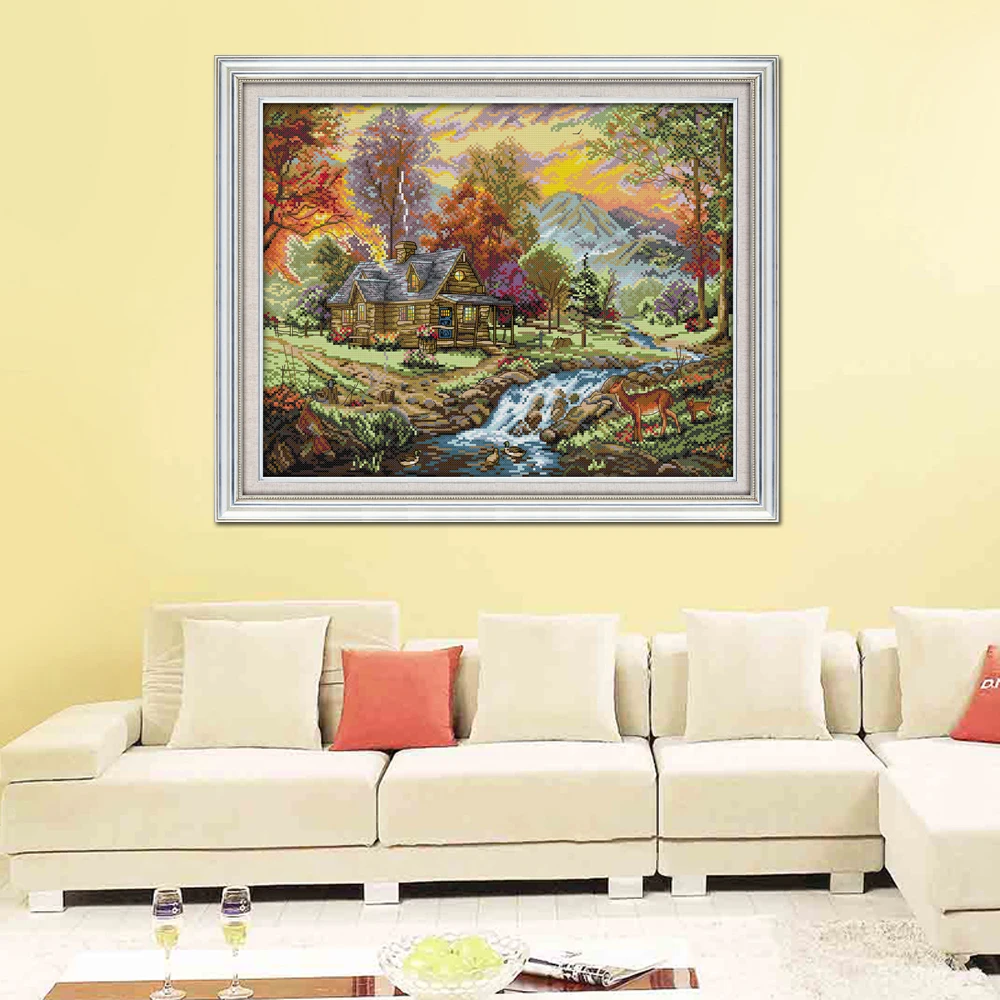 Joy Sunday Beautiful Villa Needlework F919 14CT 11CT Лічильний і штампований домашній декор Святкова