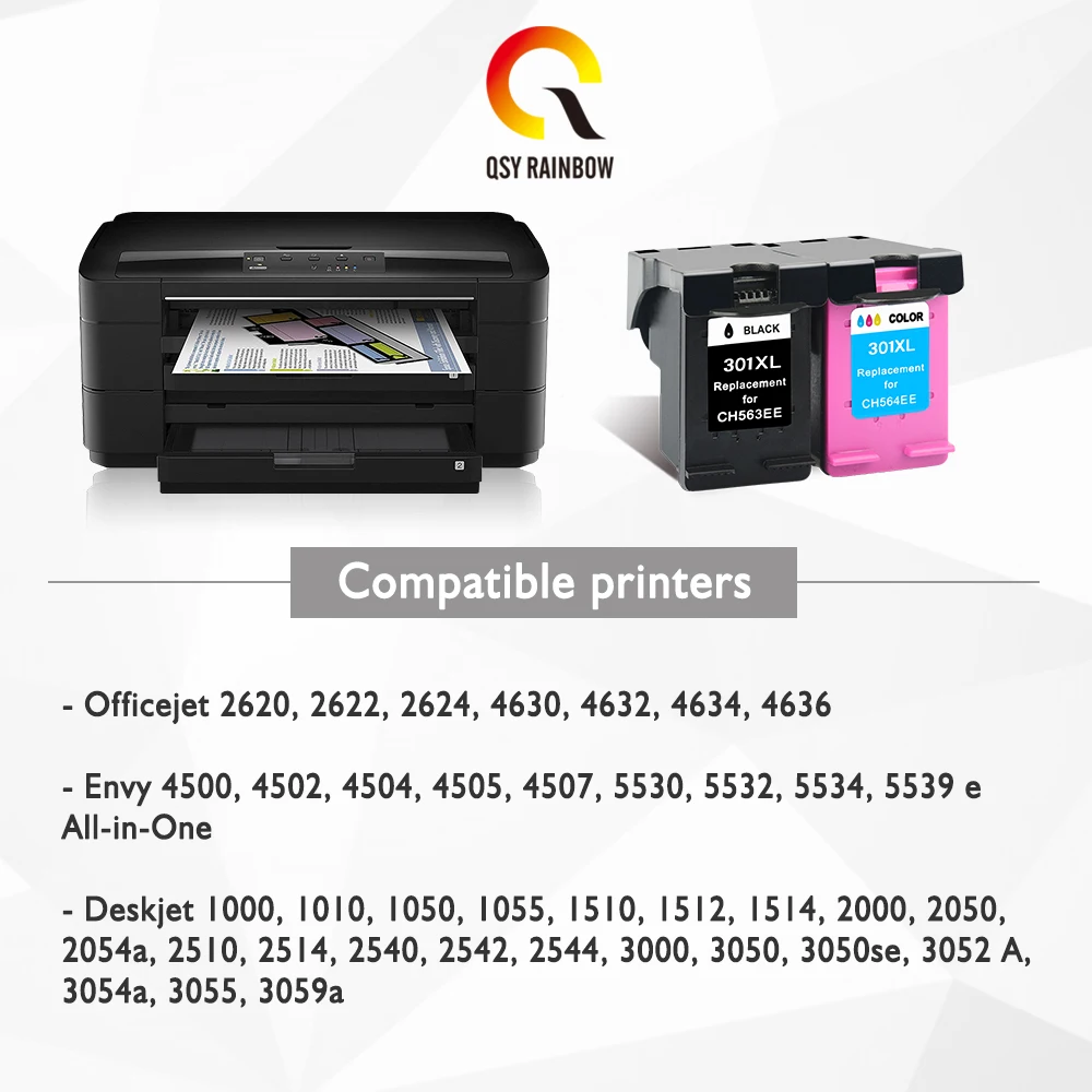 Совместимый с QSYRAINBOW чернильный картридж для замены HP 301XL 301 Deskjet 1050 2050 3050 2150 3150 D1010
