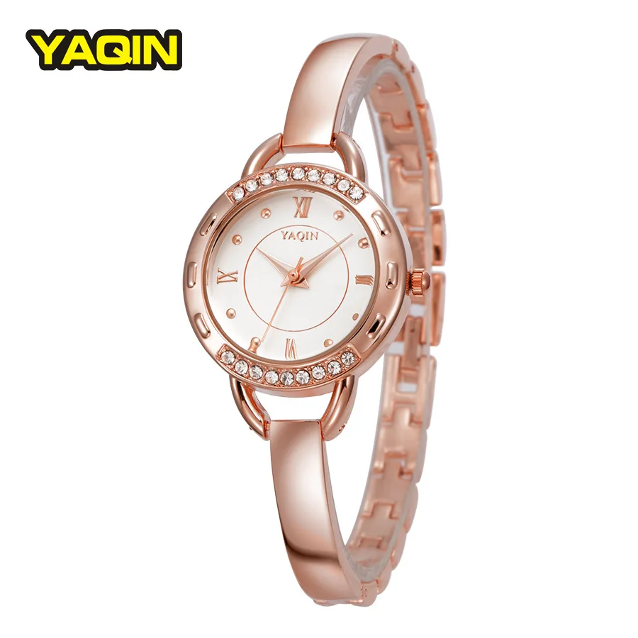 Для женщин кварцевые часы люксовый бренд розовое золото серебро стали группа