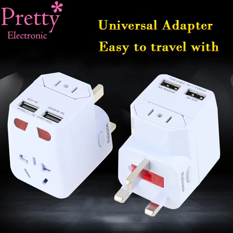 

New Dual USB Charging Port All in One Universal Worldwide Convenient Can Be Split Charger Power UK AU US EU Plug Adapter