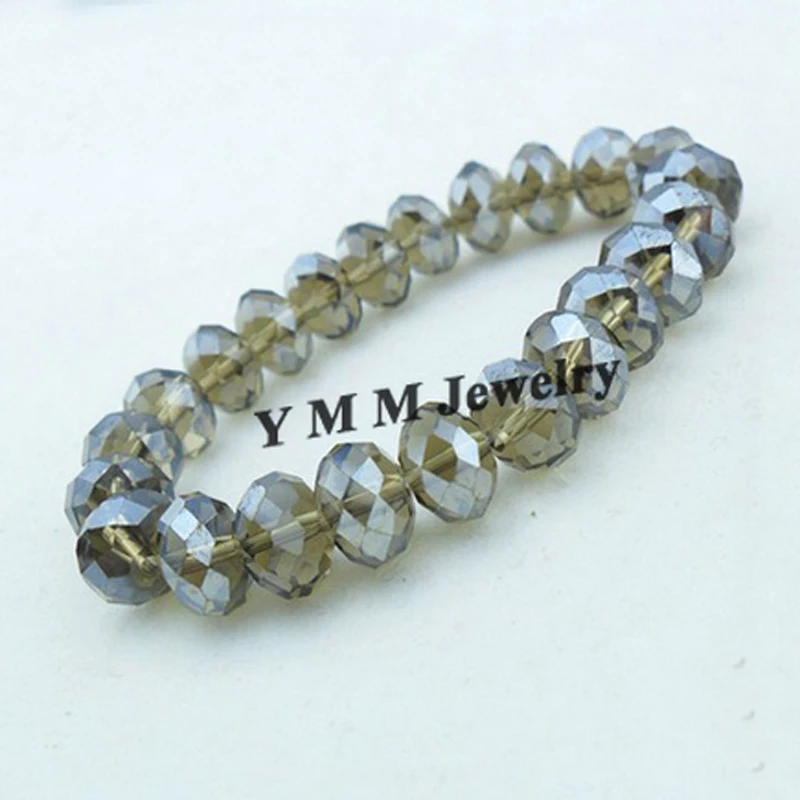 

12mm Faceted Crystal Beaded Bracelet For Women Handmade Gray Crystal Bracelets 20pcs/lot Free Shipping