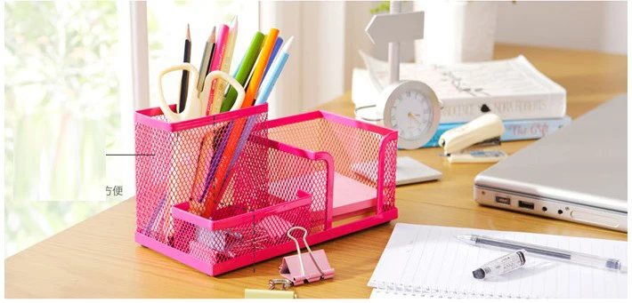 NEW Metal Desktop Storage Box Organiser Drawer Pen Card Office Stationery Holder Green Blue Rose Orange ZOT028 | Канцтовары для