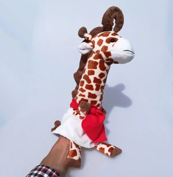 giraffe Милая мультяшная плюшевая детская игрушка Ники Бегемот Божья коровка волк Жираф енот крокодил стерео ручная кукольная детская история - Цвет: giraffe