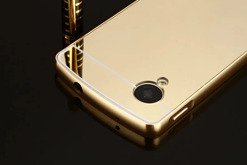 Модный металлический каркас + зеркальный акриловый чехол на LG Nexus 5 Телефон задняя