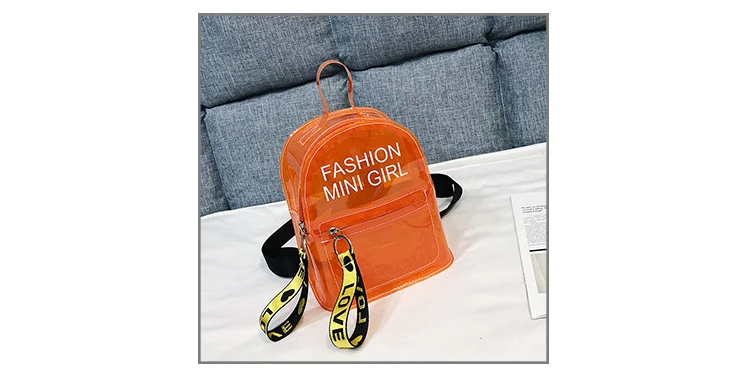 Прозрачный мини-Желейный рюкзак для дам, модные школьные сумки Harajuku с прозрачными буквами для детей, высокое качество, маленькая дорожная сумка Mochila