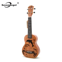 sevenangel 21 23 inch ukulele 4 strings hawaiian guitar lovely dolphin cartoon patterns ukelele for kids best music gift