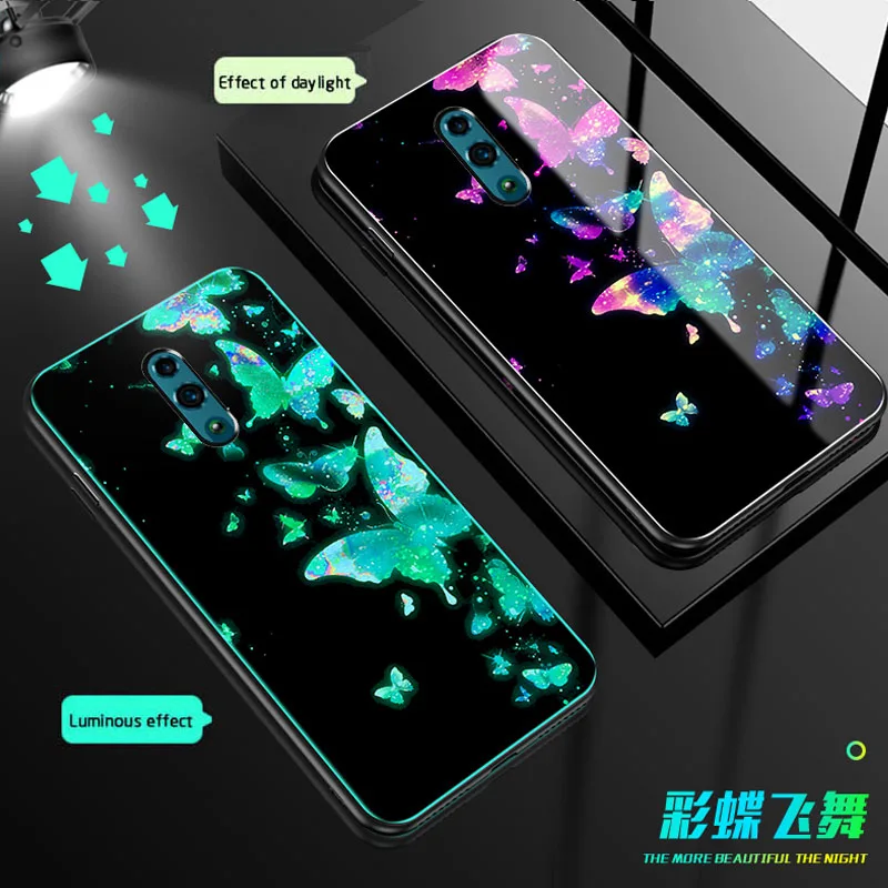 03 Светящийся стеклянный чехол для OPPO Reno 10x Zoom Reno Z задняя крышка чехол для OPPO Realme X Lite Realme 3pro A9 F11 R17 19 Find X чехол для телефона - Цвет: 03