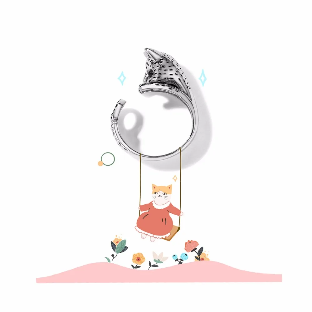 SILVERCUTE твердое кольцо для женщин из стерлингового серебра 925 пробы Изящные