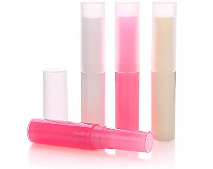 

100 Pcs/lot Wholesale 4g Lip Balm Container with Caps Mini Empty Lip Balm Stick Tube Lipstick Tube