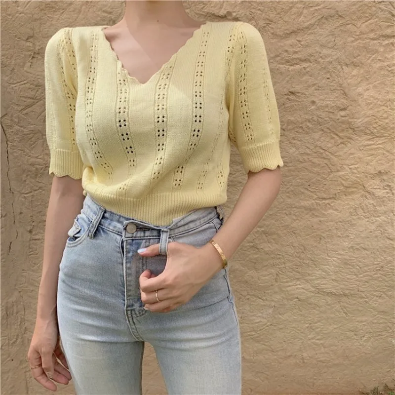 Женская одежда 2019 летняя корейская мода ulzzang однотонный Свободный укороченный