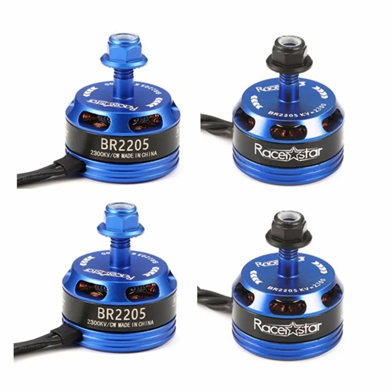 4 шт. Racerstar Racing Edition 2205 BR2205 2300KV 2 4S бесщеточный двигатель CW/CCW темно синий для QAV250 ZMR250