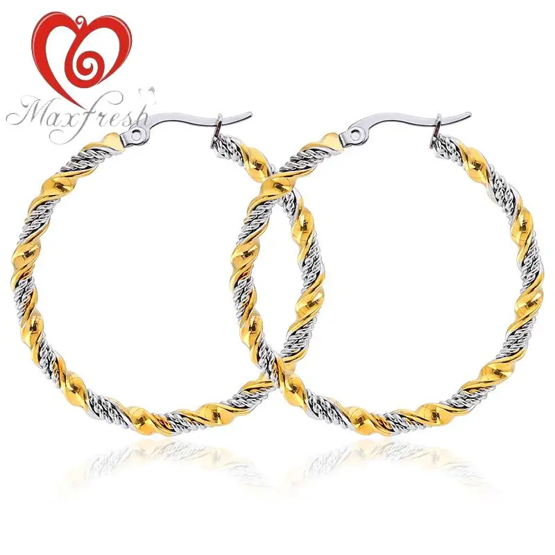Maxfresh Мода Титан SteelHoop серьги пряжки для Для женщин|Серьги-кольца| |