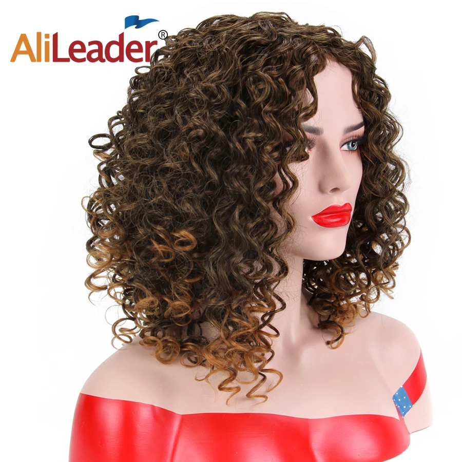 Alileader 1 шт. кудрявые вьющиеся парики синтетические волосы Термостойкое волокно натуральный черный короткие волосы 3 цвета 16 дюймов для черный для женщин