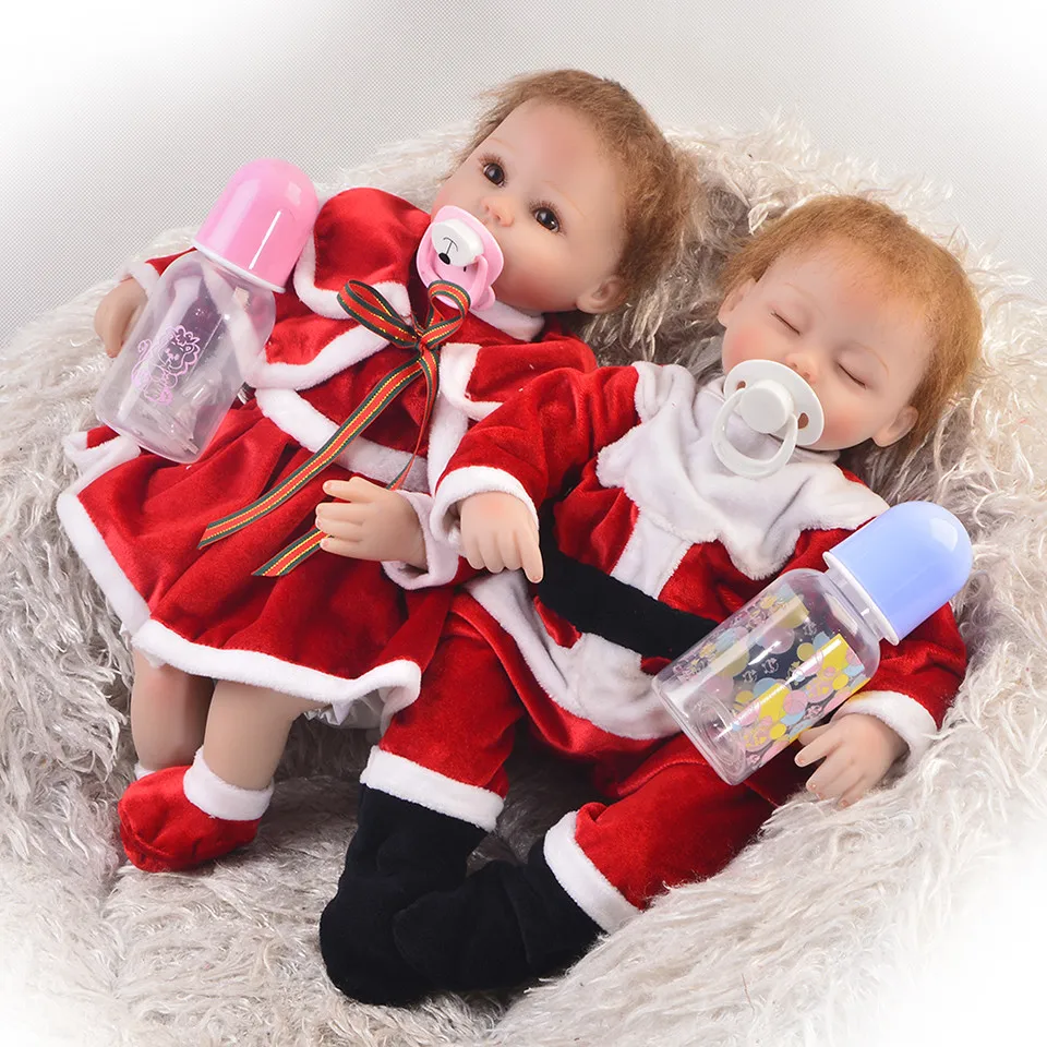 2018 Оптовая Продажа 17 дюймов 43 см реалистичные Близнецы Reborn Baby Doll Мягкие