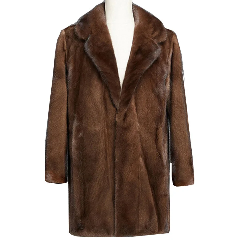 

Autumn and Winter New High Imitation Suede Coat Men's Long-sleeved Large size 6XL Men's Clothing Mink Fur Suede Casual jacket