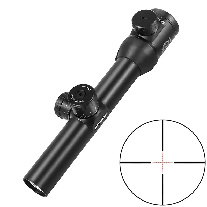 MINOX HD 1.2-6X24IR Compact Tactical Scope Lockable Turrets Long Eye Relief Hunting Riflescope Glass Etched Illuminated Reticle | Спорт и