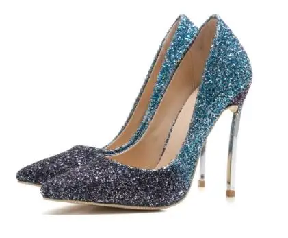 

Женские блестящие туфли-лодочки на высоком каблуке с острым носком, Женская Классическая обувь на весну и осень, привлекательные туфли на т...