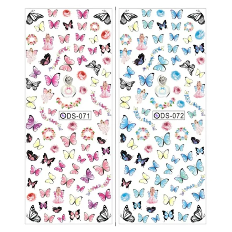 Mydytenle 1 sheet Vivid Flying Butterfly Nail Water Decals Flower Design Transfer Stickers Art Sticker DIY Watermark Tools | Красота и
