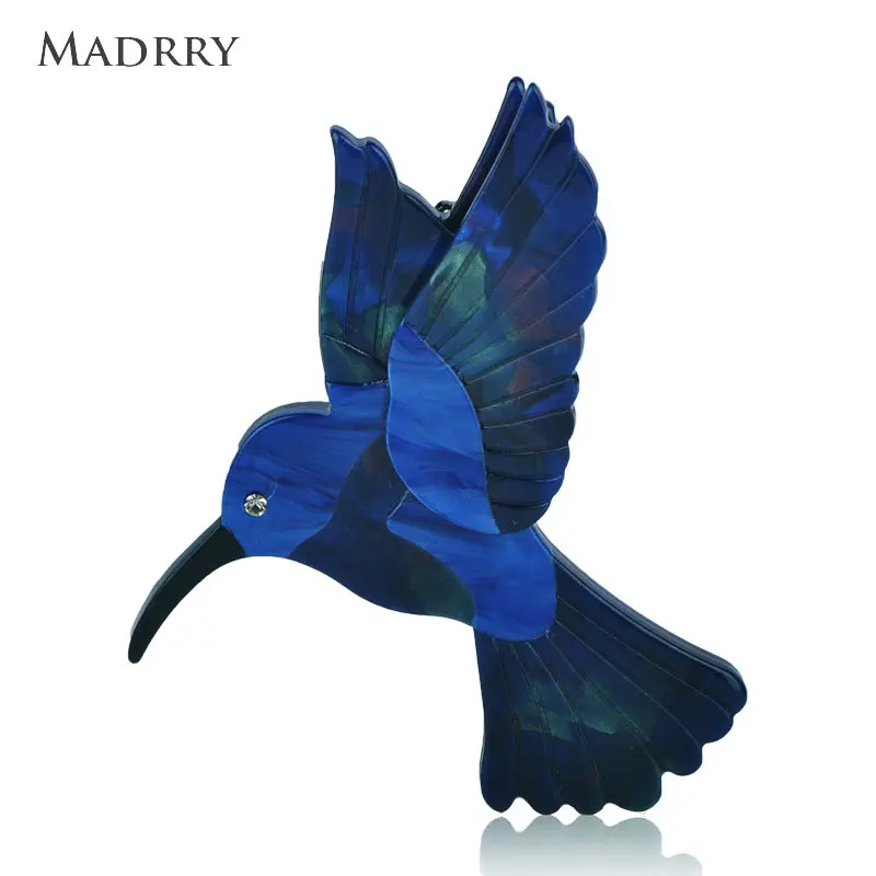 

Madrry Latest Blue Eagle Shape Brooch Unique Texture Acrylic Brooch Women Men Children Backpack Costume Scarf Decoration Jewelry