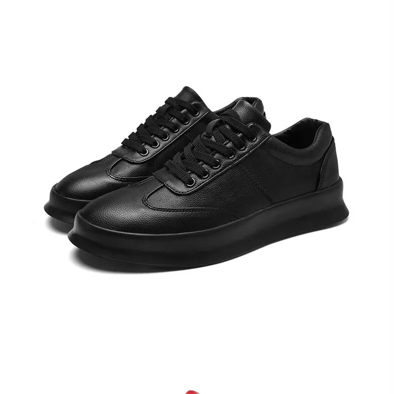 Мужские кожаные кроссовки Повседневные Дышащие топ-сайдеры на платформе красные