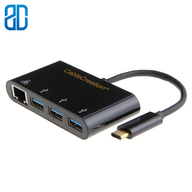 Сетевой адаптер с USB Type C на 3 порта 0 гигабитный сетевой Ethernet MacBook Mac Pro Pixel0 Dell XPS 13/15USB