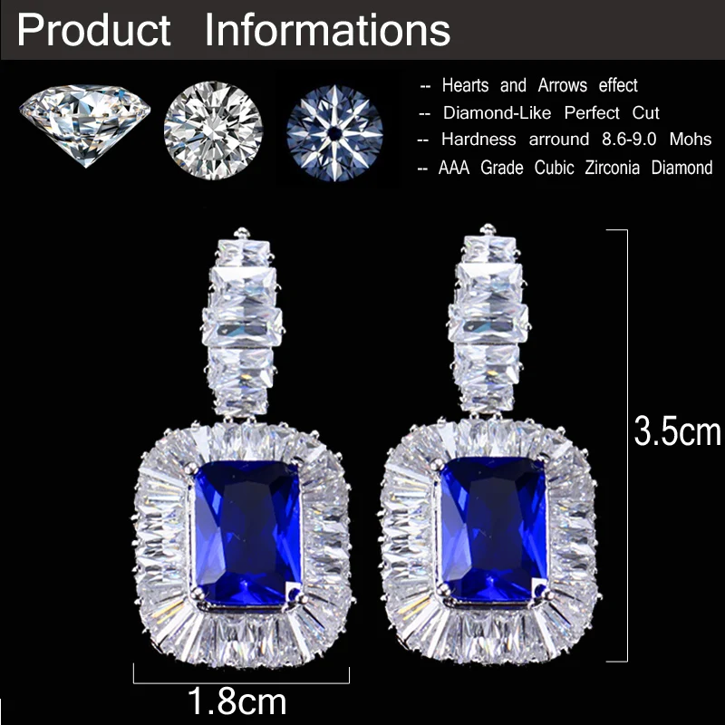 CWWZircons 2021 новые модные ювелирные изделия Белый и королевский синий кристалл