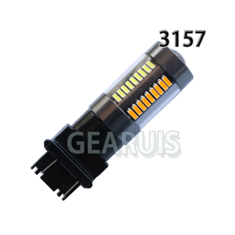 T25 3157 S25 1157 BAY15D 60 SMD 4014 LED T20 7443 Двухцветный белый янтарный стоп-сигнал заднего хода