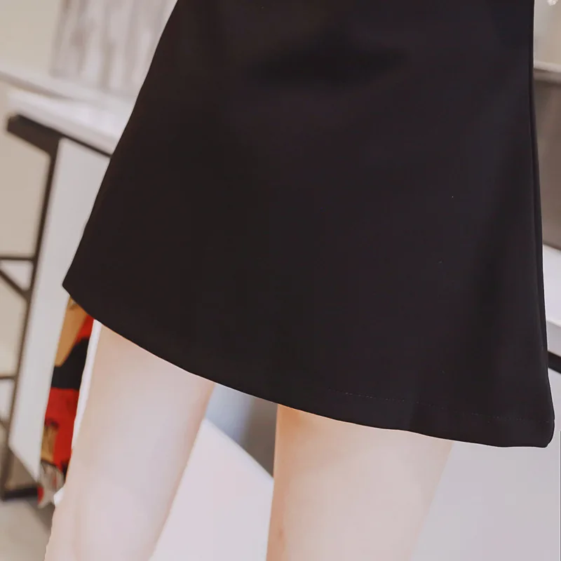 Summer Women Suit Strappy Office 2 Pieces Set Orange Black V Neck Sleeveless Long Blouse Tops and Short Pants Two |