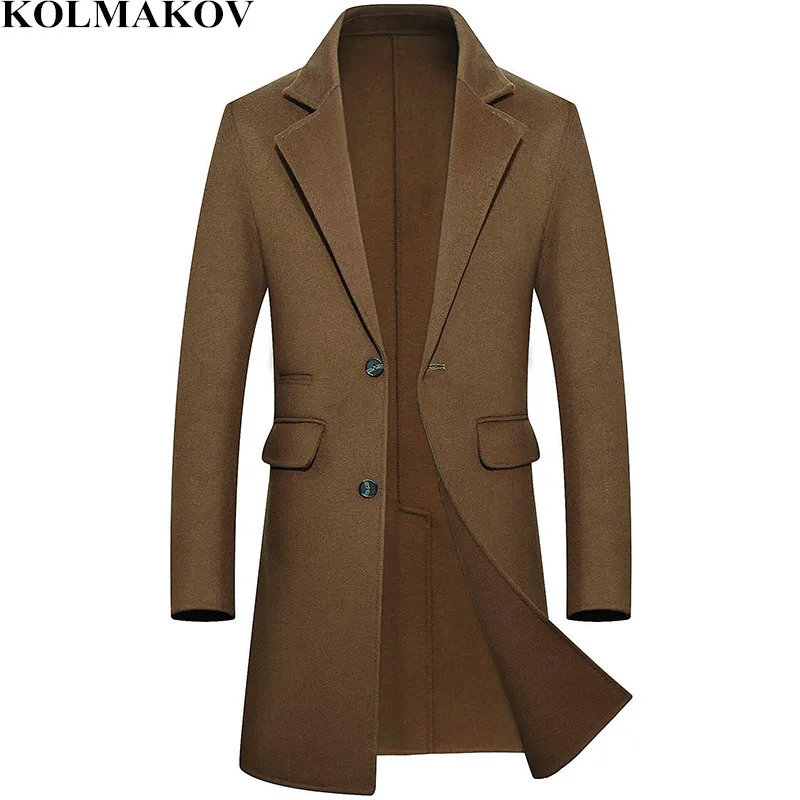 Мужское длинное шерстяное пальто KOLMAKOV M 4XL деловое высшего качества весна