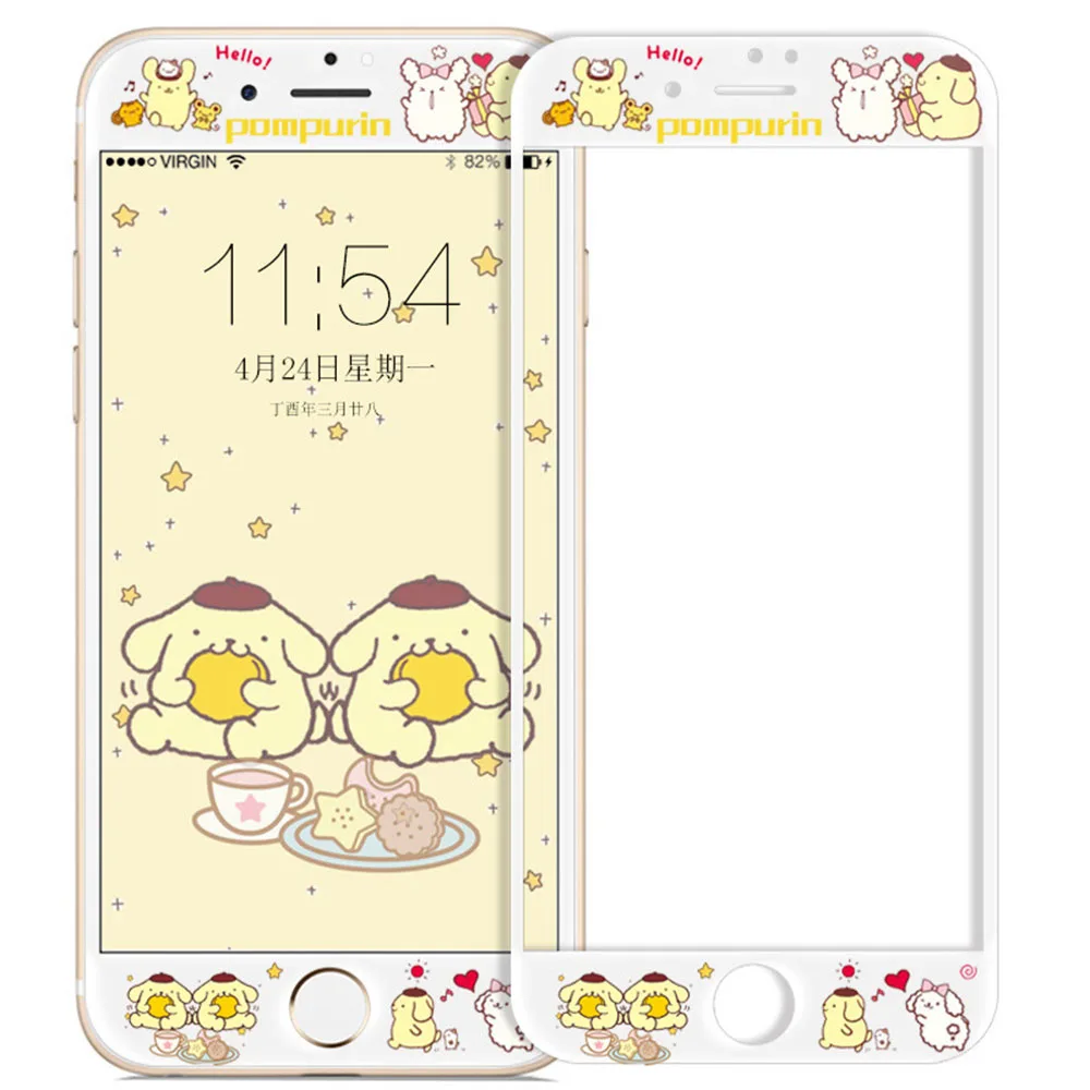 Dog Милый мультяшный протектор экрана из закаленного стекла для iPhone 6, 7, 8, 6s Plus, защита экрана hello kitty для iPhone 6 Plus, 7 Plus, 8 - Цвет: Dog