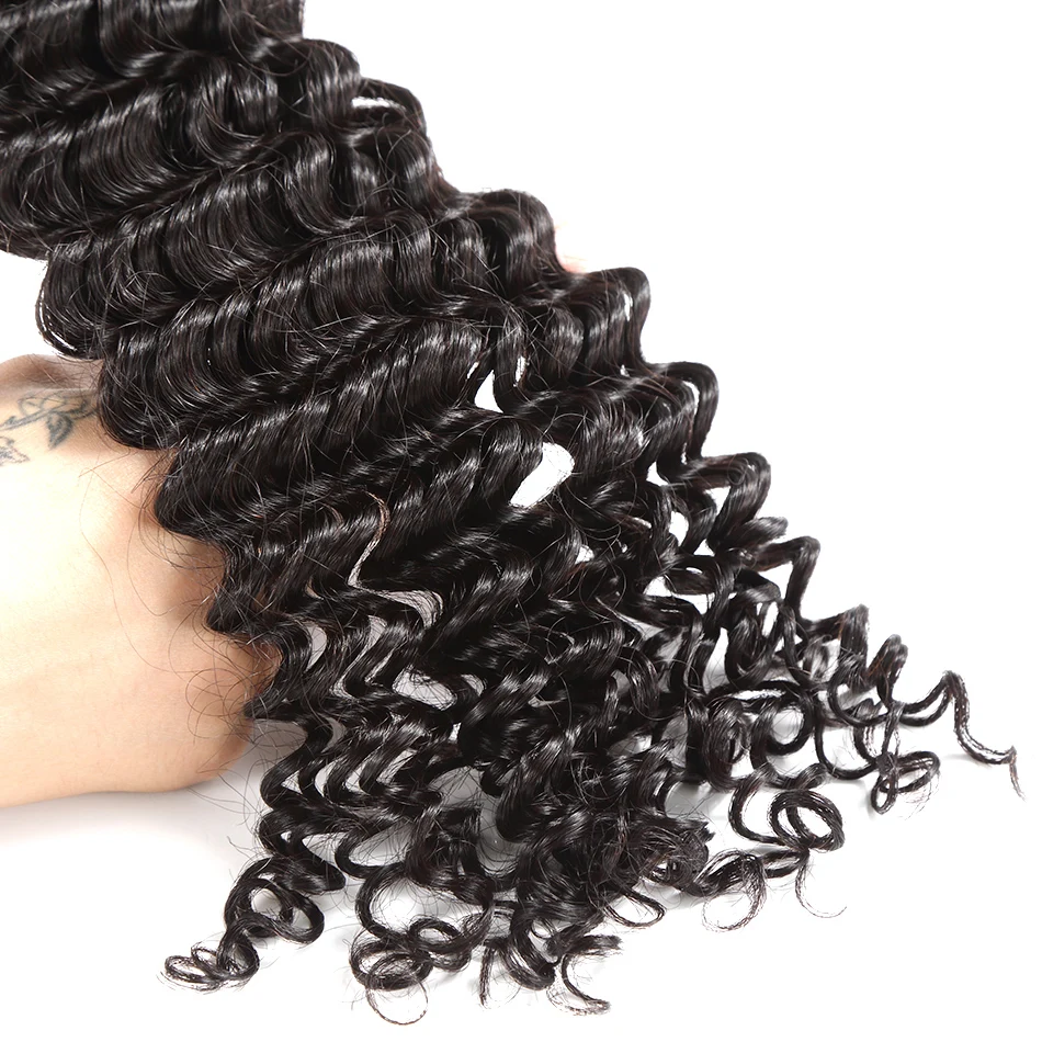 ILARIA HAIR 8A норка бразильские вьющиеся девственные волосы 3 пучка глубокая волна 1"-30" Необработанные вьющиеся человеческие волосы переплетения пучки высшего качества