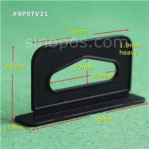 56x12x26mm Литые сверхпрочные Висячие вкладки, коробка посылка, евро вешалка, отверстие для слота, черная висячая вкладка, крючок для коллектора товаров, пластиковая ручка для дисплея - Цвет: 56x12x26mm