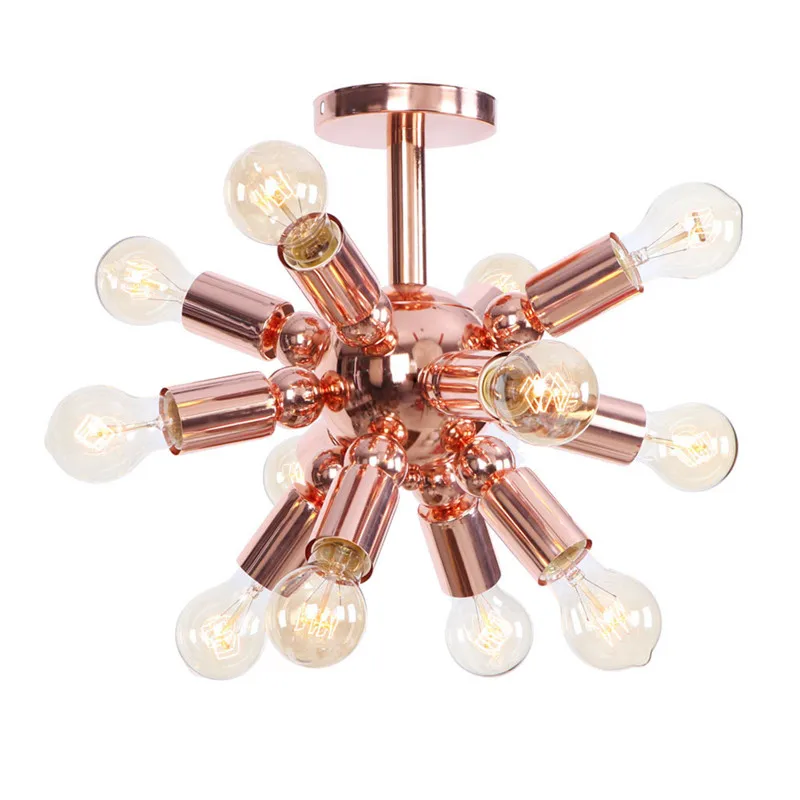 Lustre Industrial Vintage LED Ceiling Light Iron Rose Gold Lamps Edison Antique Lamp Fixtures Home Decor Lighting | Освещение
