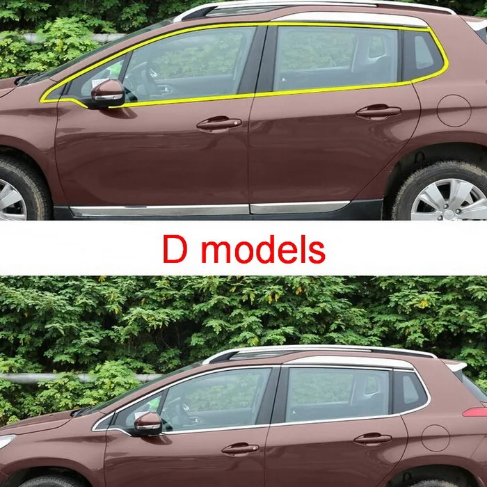 D modles 18 PCS Tonlinker 8-28 шт. DIY Автомобильный Стайлинг из нержавеющей стали дверной оконный светильник чехол наклейки для peugeot 2008 Аксессуары - Цвет: D modles 18 PCS