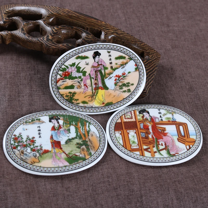 Овальные керамические магниты на холодильник в китайском стиле оптовая