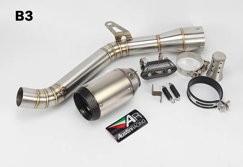 Set B3 Z900 Slip-on moto rcycle выхлопная связь средняя труба удалить катализатор с Остин гоночного побега moto для Kawasaki Z900 ninja 900 - Цвет: Set B3