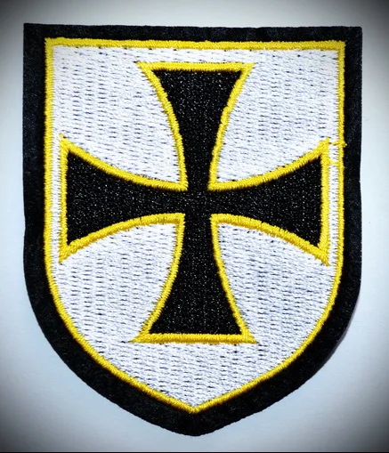 

30x CROSS CHRIST KNIGHTS TEMPLAR SHIELD Black White Yellow iron on PATCH embroidered CRUSADES RELIGIOUS MILITARY Badge