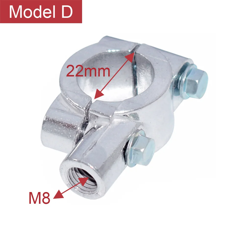 Model D 22 мм 25 мм M8 M10 мотоциклетные зеркальные держатели Кронштейн зажим для мотоцикла Руль мопед Dirt Pit Bike ATV Quad 4 Wheeler - Цвет: Model D