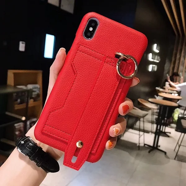 Красный Роскошный кошелек чехол для телефона для iphone 6 6s 7 8 плюс мягкий PU полупакет чехол для iphone XS Max XS XR X модный Стенд задняя крышка - Цвет: Красный