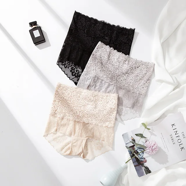 Женское шелковое кружевное Сетчатое нижнее белье с высокой талией для подтяжки
