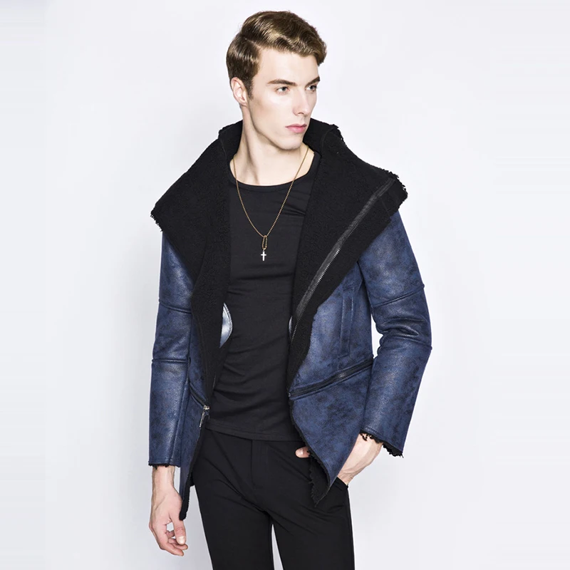 Новинка более низкая край съемный мужской досуг кожаные куртки 2016 весной мода