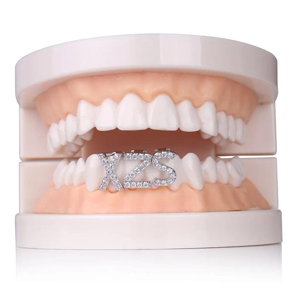 GUCY, новинка, хип-хоп, 26 букв, золото, серебро, зубы, Grillz, все, Iced Out, микро, Pave CZ зубья, грили с силиконом для рождественского подарка