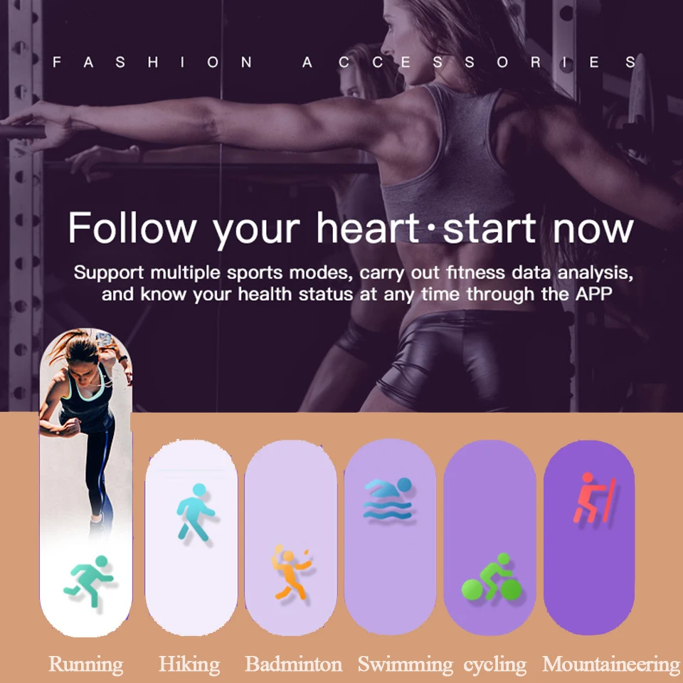 Смарт-часы для женщин роскошный Bluetooth Модный женский умный Браслет монитор