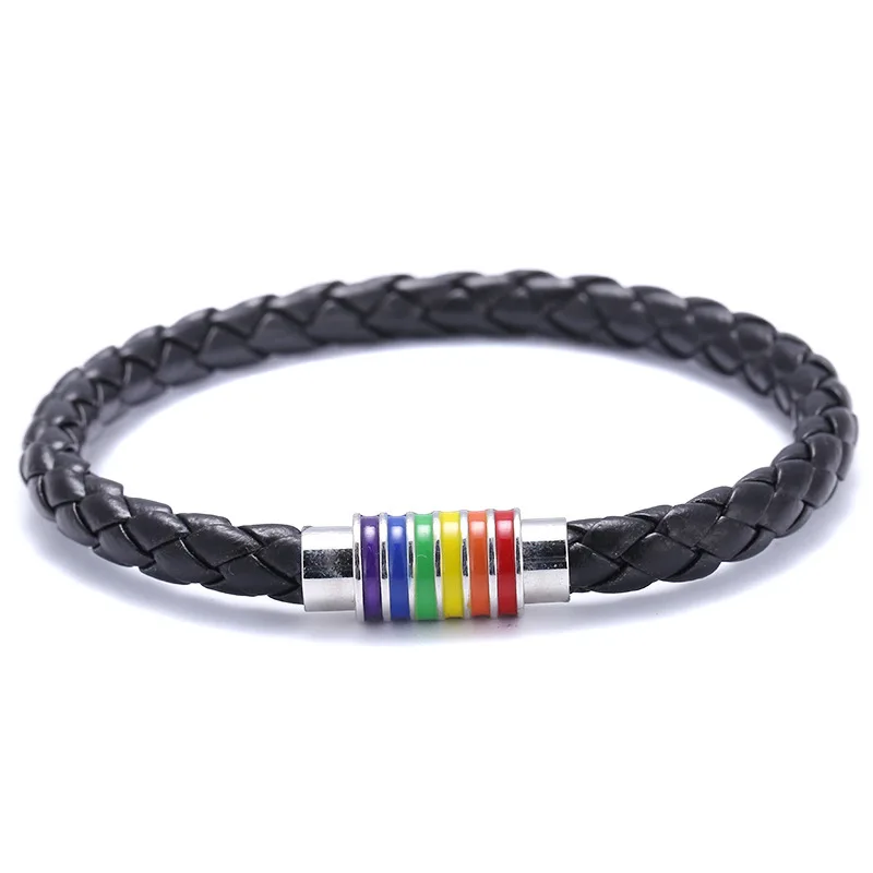 Женские и мужские браслеты с цепочкой Rainbow черные коричневые ручной работы