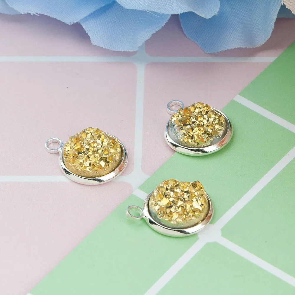 Подвески DoreenBeads из меди и смолы круглые подвески серебряного цвета аксессуары