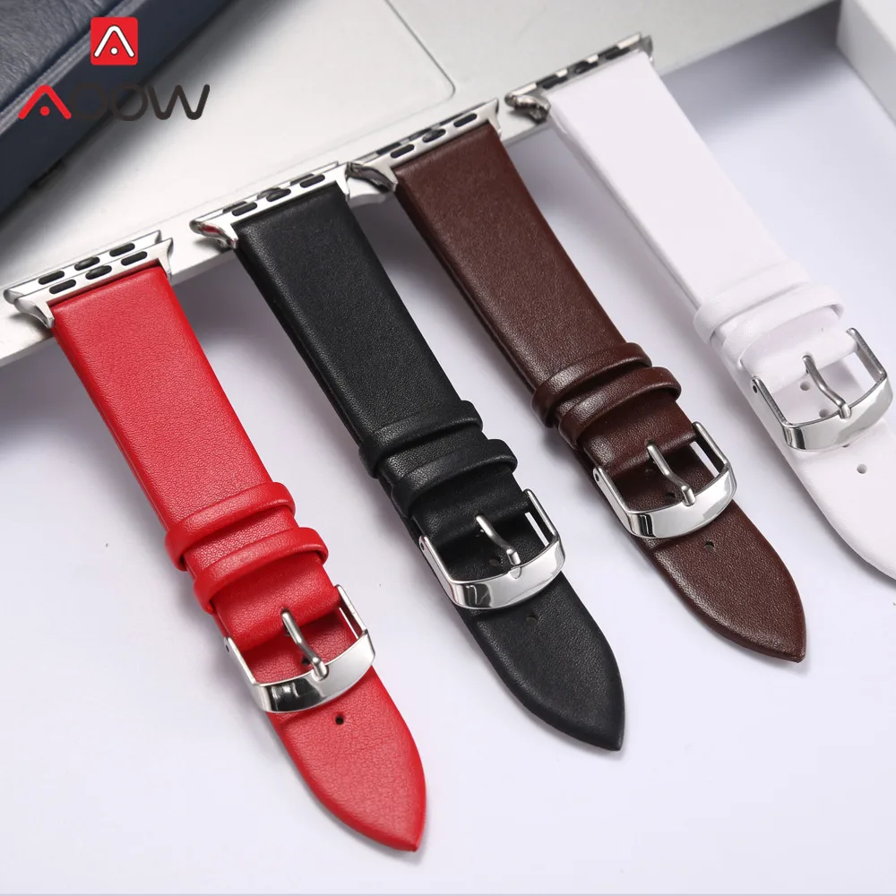 Ремешок из мягкой кожи для Apple Watch 38 мм 42 сменный Браслет мужских и женских часов